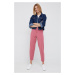 Nohavice Tommy Hilfiger dámske, ružová farba, jednofarebné
