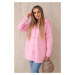 Women's Insulated Sweatshirt with Decorative Buttons - Light Pink