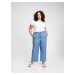 GAP Nohavice high rise chambray wide-leg pants Modrá