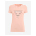 Světle růžové dámské tričko s potiskem Guess