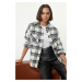 Trendyol Smoke Plaid Oversized Wide Pattern Woven Shirt