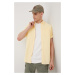 Bavlnená košeľa Superdry pánska, žltá farba, regular, s golierom button-down