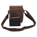 Pánske kožené crossbody tmavohnedý hunter V 250591