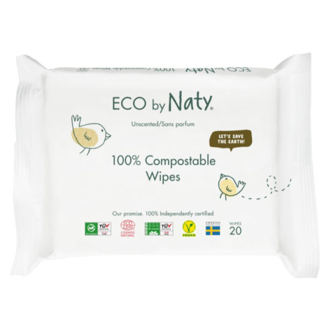 ECO by Naty Unscented 100 % Compostable Wipes vlhčené obrúsky pre deti