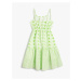 Koton Girl's Dress with Flowers and Thin Straps Lined, Ruffled Gathered Waist.