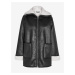 Čierna dámska koženková zimná bunda s umelým kožúškom Noisy May Hailey
