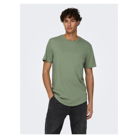 Zelené pánske basic tričko ONLY & SONS Matt Longy