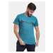 Modré pánske tričko s potlačou Meatfly Logo