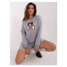 Grey kangaroo sweatshirt with appliqué