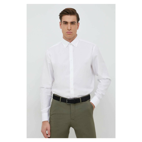 Bavlnená košeľa Seidensticker Shaped Pánska, biela farba, slim, s golierom button-down, 01.29370