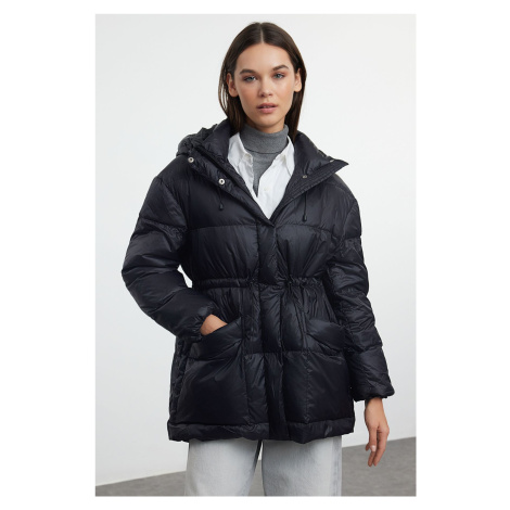 Trendyol Black Oversize Hooded Goose Down Puffer Jacket