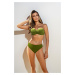 KHAKI PUSH-UP BIKINY S NOHAVIČKAMI VYŠŠIEHO STRIHU ALICE --26/G KOLOR P35