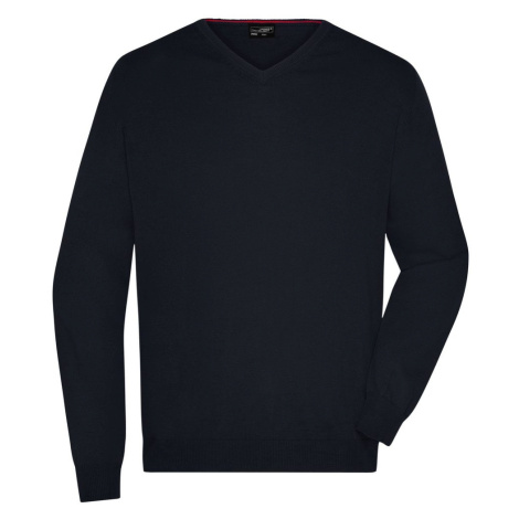 James & Nicholson Pánsky bavlnený sveter JN659 - Čierna