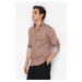 Trendyol Beige Regular Snap Fastener Shirt