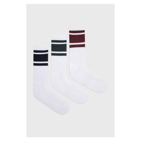 Ponožky Abercrombie & Fitch (3-pak) pánske, biela farba