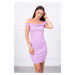 Shoulder dress with frills purple