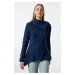 Trendyol Indigo Asymmetric Collar Zippered Knitwear Sweater