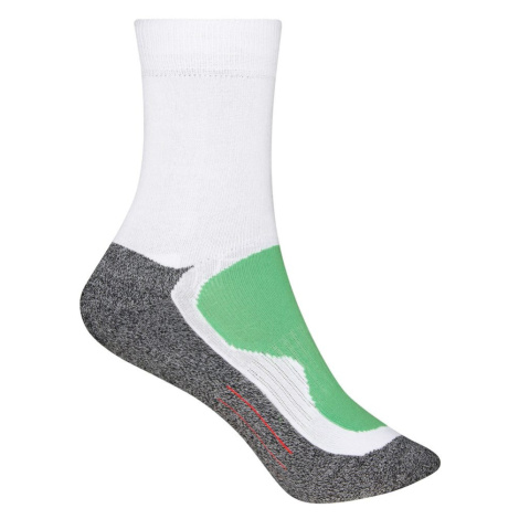 James & Nicholson Športové ponožky vysoké JN211 - Bielo-zelená