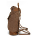 Študentský plátený rolovací batoh s koženými detailmi