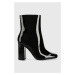 Členkové topánky Guess Beaker2 dámske, čierna farba, na podpätku,