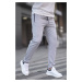 Madmext Gray Zipper Detailed Men's Trousers 6520