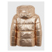 Dievčenská metalická zimná prešívaná bunda v zlatej farbe GAP