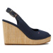 Tommy Hilfiger Sandále Iconic Elena Sling Back Wedge FW0FW04789 Tmavomodrá