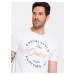 T-shirt męski z nadrukiem Ombre Casual Style - white