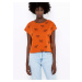 Orange patterned T-shirt CAMAIEU - Women