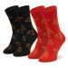 Happy Rain Súprava 2 párov vysokých ponožiek unisex XPIZ02-0200 Červená