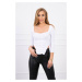 Ribbed blouse with white neckline
