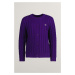 SVETER GANT SHIELD COTTON CABLE CARDIGAN PANSY PURPLE