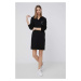 Bavlnené šaty Armani Exchange čierna farba, mini, oversize