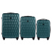 Petrolejová sada troch cestovných kufrov s krúteným vzorom TD190-3 KPL, Luggage 3 sets (L,M,S) W