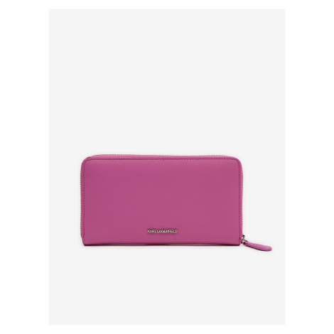 Ružová dámska kožená peňaženka KARL LAGERFELD Ikonik