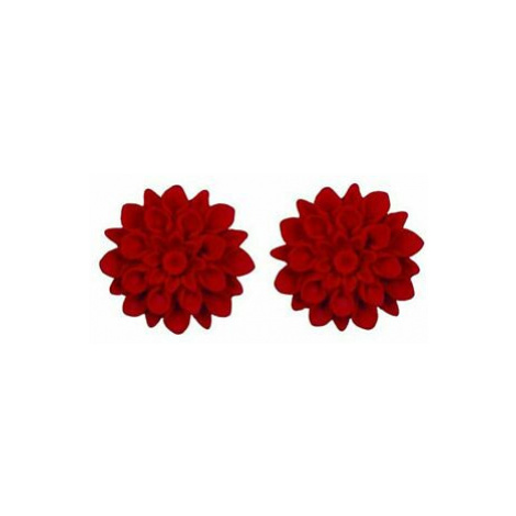 HORSEFEATHERS Flowerski náušnice - wild cherry RED