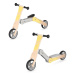 Spokey WOO-RIDE MULTI - Wooden children's balance bike and scooter in one, yellow