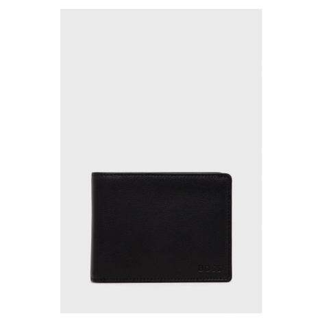 Kožená peňaženka BOSS pánsky, čierna farba Hugo Boss