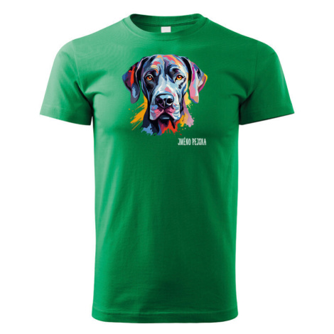 Detské tričko s potlačou plemena Nemecká doga s voliteľným menom