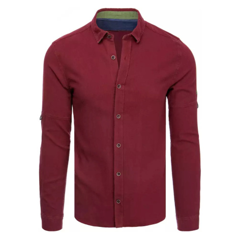 Klasická bordová pánska košeľa DStreet