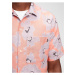 Růžová pánská košile short sleeve camp collar