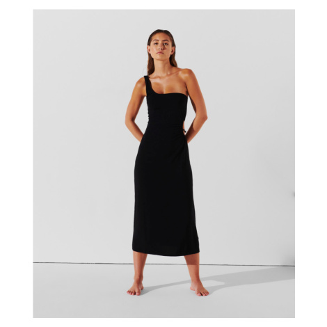 Plážové Oblečenie Karl Lagerfeld Karl Dna One Shoulder Dress Black