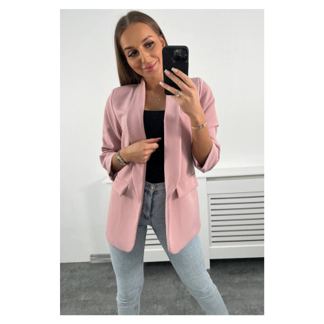 Elegant jacket with lapels grey powder pink