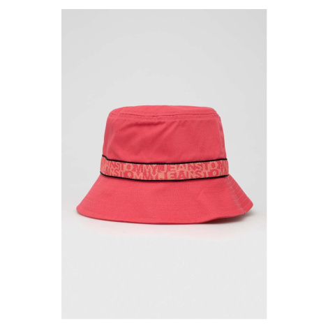 Bavlnený klobúk Tommy Jeans ružová farba, bavlnený Tommy Hilfiger