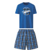 LIVERGY® Pánske krátke pyžamo (károvaná/modrá)
