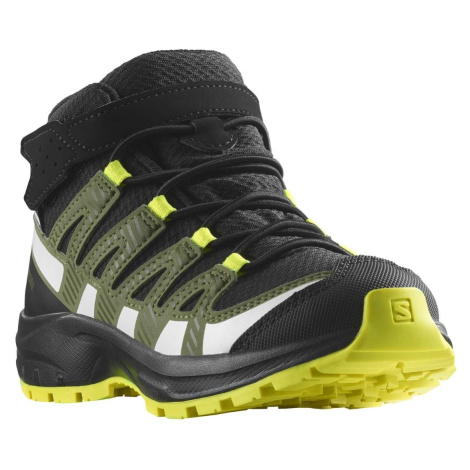 Salomon XA Pro V8 Mid CSWP K 472896 black/deep lichen dětské nepromokavé trekové boty