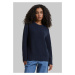 Women's ribbed knitted sweater navy