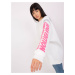 Ecru women's oversized sweatshirt with print