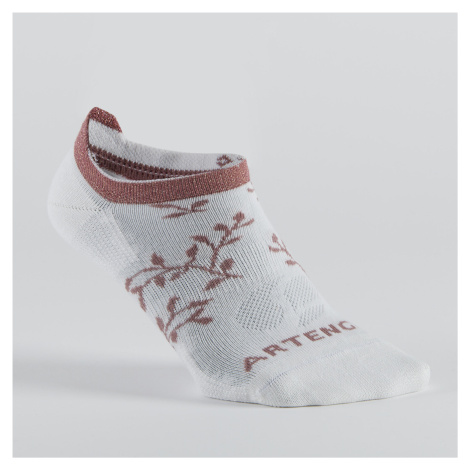Športové ponožky RS 160 nízke biele s motívom 3 páry ARTENGO