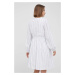 Bavlnené šaty Y.A.S biela farba, mini, áčkový strih